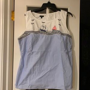 Embroidered sleeveless top